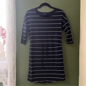ONLY Navy and White Striped dress size small